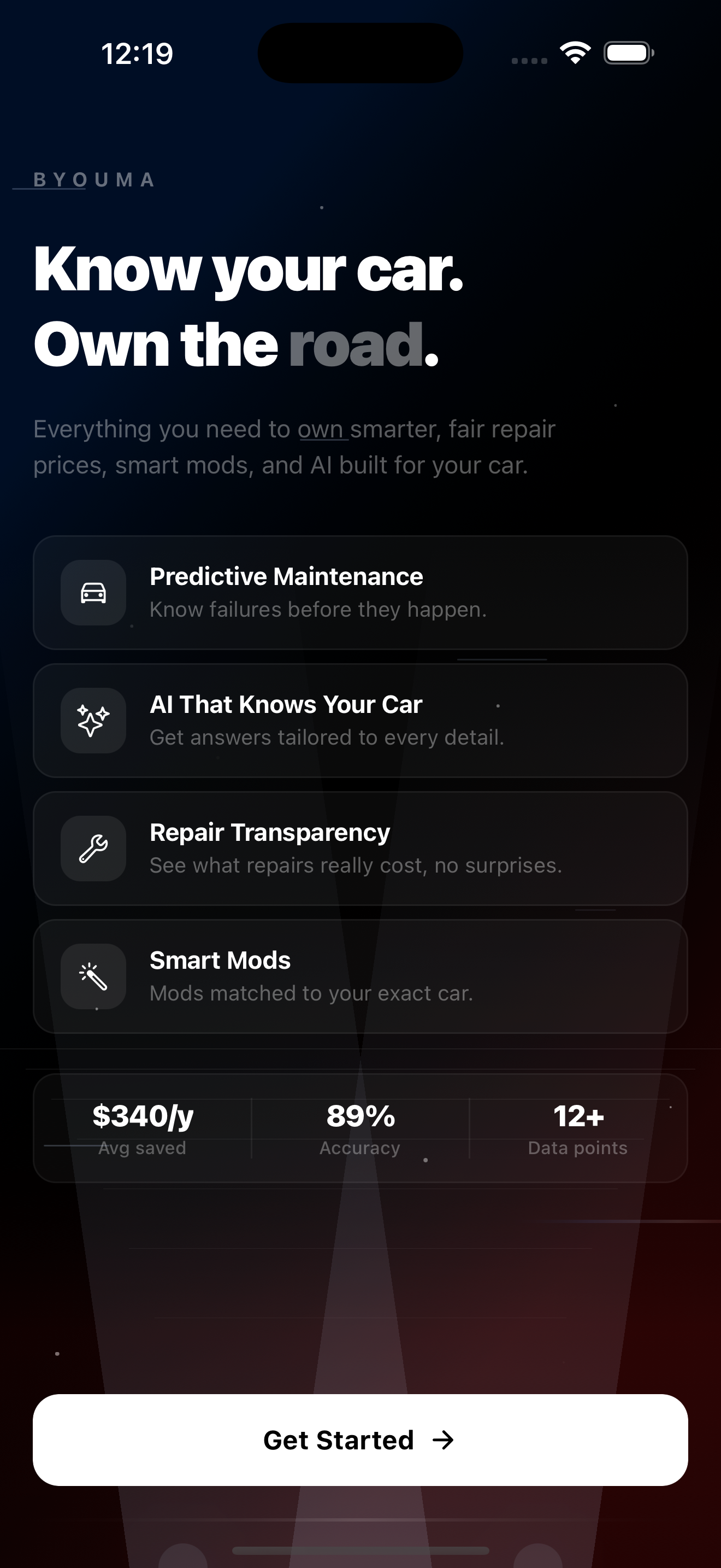 Byouma app dashboard